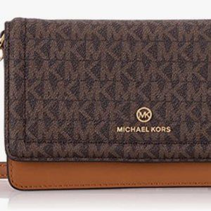 Michael Kors Jet Set Charm Small Phone Crossbody Brown/ Acorn